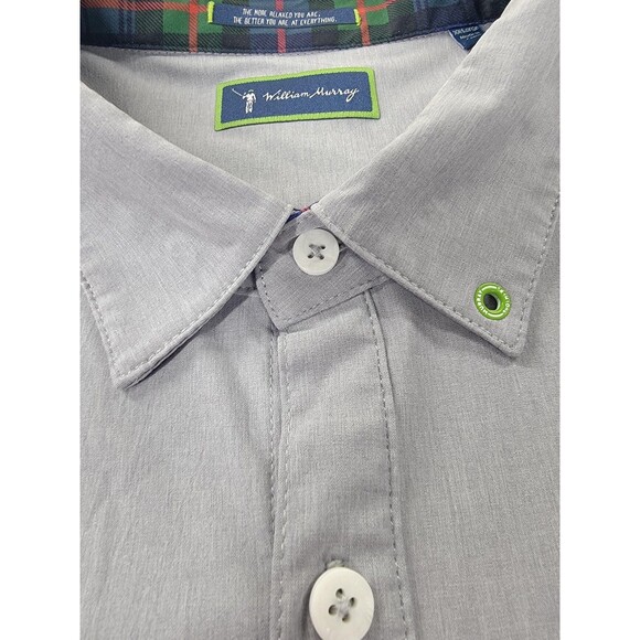 William Murray Shirt Mens 2XL Gray Short Sleeve Button Front Golf Stretch Tech - Picture 4 of 13